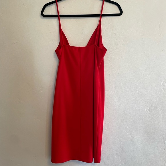 Red Faux-Wrap Mini Dress - Picture 2 of 3